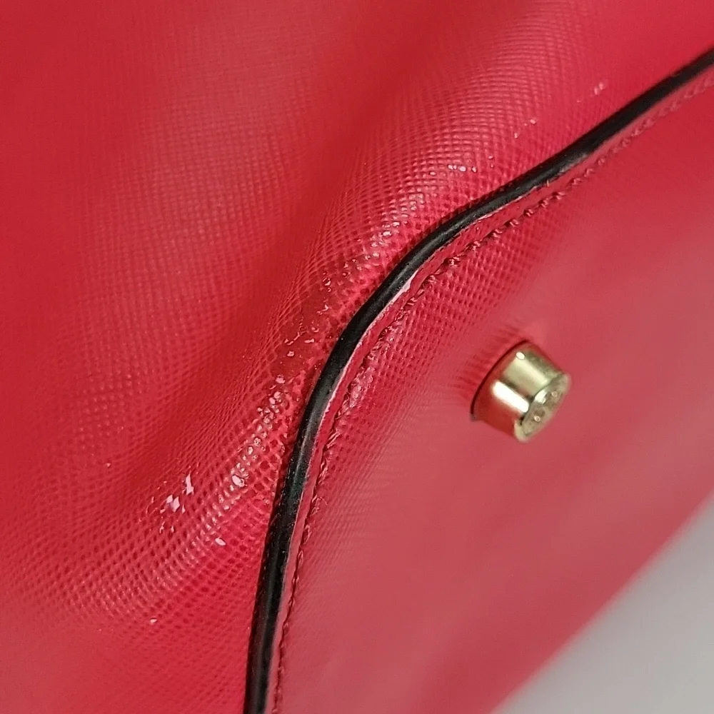 Tory Burch Fuchsia Saffiano Leather Dome Satchel Handbag
